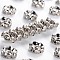 Brass Rhinestone Spacer Beads, Grade A, Wavy Edge, Platinum Metal Color, Rondelle, Crystal, 8x3.8mm, Hole: 1mm