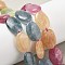 Natural Malaysia Jade Beads Strands, Dyed, Flat Oval, Mixed Color, 18x13x5mm, Hole: 1mm, about 10~11pcs/strand, 7.28''~7.87''(18.5~20cm)