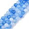 Dyed Natural White Jade Beads Strands, Two Tone, Round, Dodger Blue, 4.5x4~4.5mm, Hole: 0.8mm, about 90~91pcs/strand, 14.76~14.92''(37.5~37.9cm)