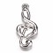 Tarnish Resistant 304 Stainless Steel Pendants, Musical Note, Stainless Steel Color, 21.5x9.5x3mm, Hole: 1mm