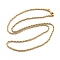 Brass Chain Necklaces, Torsion Chain, Real 18K Gold Plated, 23.94 inch(608mm)