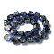 Handmade Foil Lampwork Beads Strands, Flower, Blue, 14.5x13.5x7.5mm, Hole: 1.5mm, about 25pcs/strand, 14.02''(35.6cm)