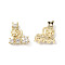 Brass Micro Pave Clear Cubic Zirconia Cabochons, Nickel Free, Snowflake & Star & Moon, Real 18K Gold Plated, 9.5x8x3mm