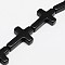 Synthetic Turquoise Beads Strands, Dyed, Cross, Black, 20x15x4mm, Hole: 1mm, about 20pcs/strand, 15.5 inch