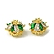 Brass Micro Pave Cubic Zirconia Charms, Cadmium Free & Nickel Free & Lead Free, Half Round, Real 18K Gold Plated, 11.5x15.5x15mm, Hole: 1.2mm