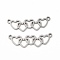 Non-Tarnish 201 Stainless Steel Pendants, Heart Charms, Stainless Steel Color, 8.5x26.5x1mm, Hole: 1.4mm