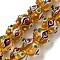 Handmade Lampwork Beads Strands, Bumpy, Round, Orange, 13.5~15mm in diameter, Hole: 1.2~1.4mm