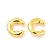 Brass Hollow Out Initial Letter Stud Earrings for Women, Real 18K Gold Plated, Lead Free & Cadmium Free, Letter.C, 7x6.5x1.5mm, Pin: 0.8mm