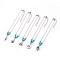 Synthetic Turquoise Charms Anklets, with Tibetan Style Alloy Pendants, 304 Stainless Steel Findings and Iron Eye Pin, Mixed Shapes, Antique Silver & Platinum, 9-7/8 inch(25.1cm), Pendant: 12~20x7~15x1.5~4mm