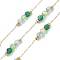 Ion Plating(IP) 304 Stainless Steel Link Chains, Soldered, with Enamel and Spool, Real 18K Gold Plated, Green, 2.5x1x0.1mm, about 32.81 Feet(10m)/Roll