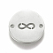 Tarnish Resistant 304 Stainless Steel Links connectors, Flat Round with Infinity, Stainless Steel Color, 12x1mm, Hole: 1.2mm
