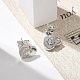 Серьги-гвоздики из латуни с микропаве из прозрачного кубического циркония EJEW-K299-01P-G-3