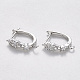 Серьги-кольца из латуни с кубическим цирконием и застежкой сзади KK-T048-030P-NF-1