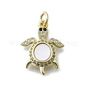 Латунные микропаве прозрачные подвески с фианитом KK-V010-07G-02