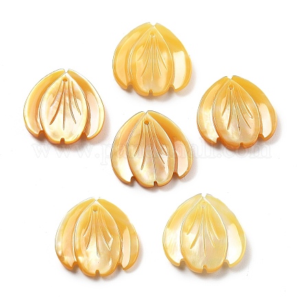 Резные подвески из натуральных желтых ракушек SSHEL-Z002-05-1