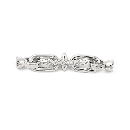 Латунные микро проложить кубического циркония раз за застежками KK-U059-07P-1