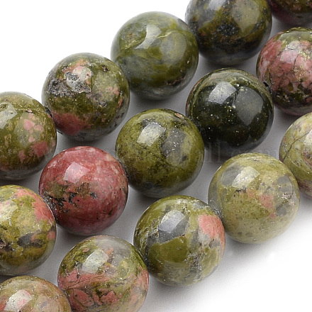 Природные Unakite бисер нитей G-S259-14-4mm-1