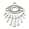 Non-Tarnish 201 Stainless Steel Pendants, Laser Cut, Eye Charm, Stainless Steel Color, 25x21x1mm, Hole: 1.8mm