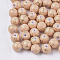 Drawbench Glass Beads, Round, Spray Painted Style, Light Salmon, 8mm, Hole: 1.5mm