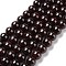Natural Garnet Round Beads Strands, Grade A, 8mm, Hole: 1mm, about 47pcs/strand, 15.47''(39.3cm)
