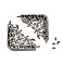 Zinc Alloy Bracket, Hollow Out Corner Protector, with Screw, Gunmetal, 47x47x7mm, Hole: 2.5mm