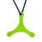 Dart Shape Food Grade Eco-Friendly Silicone Pendants, DIY Necklaces Making, Green Yellow, 69x60mm