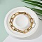 Ion Plating(IP) 304 Stainless Steel Paperclip Chain Bracelets, with Lobster Claw Clasps, Textured, Golden, 7-5/8 inch(19.5cm)