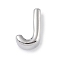 Brass Pendants, Cadmium Free & Nickel Free & Lead Free, Letter Charms, Platinum, Letter J, 8x5x3mm, Hole: 1.5mm