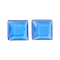 Glass Cabochons, Square, Dodger Blue, 25x25x7mm