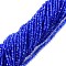 Cat Eye Beads Strands, Round, Faceted, Blue, 3mm, Hole: 0.2mm, 14.17 inch(36cm), 122pcs/strand