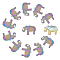 NBEADS 12 Pcs Elephant Alloy Pendants, Multi-color Rainbow Alloy Pendants Animals Charms Pendants for Necklace Bracelet Jewelry Making