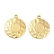 304 Stainless Steel Pendant Cabochon Settings, Flat Round, Golden, Tray: 8.5mm, 26.5x23x3mm, Hole: 2mm