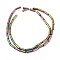 Electroplated Natural Lava Rock Beads Strands, Column, Rainbow Plated, 9x3mm, Hole: 1mm, about 43pcs/strand, 15.75''(40cm)