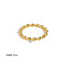 Stainless Steel Bamboo Joint Ring, Non-fading Fashion Ring, Real 18K Gold Plated, US Size 8(18.1mm)