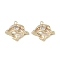 Brass Pendant, with Clear Cubic Zirconia, Cadmium Free & Nickel Free & Lead Free, Real 18K Gold Plated, 15.5x17.5x4.5mm, Hole: 1.4mm