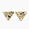 Brass Pendants, Cadmium Free & Nickel Free & Lead Free, Triangle, Real 18K Gold Plated, 22.5x26x1mm, Hole: 1mm