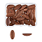 Brass Blank Tag Flat Oval Slice Pendants, Red Copper, 18x9x2mm, Hole: 1mm, 80pcs/box