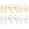 DICOSMETIC 12Pcs 3 Style 2 Colors Stainless Steel Pendants Graduated/Heart Lock/Semicircle Metal Tassels Shape Charms Golden Earrings Charms for Jewelry Making Crafts DIY