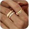3Pcs 3 Styles Zinc Alloy Micro Pave Clear Cubic Zirconia Finger Rings, Stackable Rings for Women, Real 18K Gold Plated, US Size 9(18.9mm)