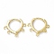 Brass Hoop Earring Findings, with Horizontal Loops, Teardrop, Cadmium Free & Lead Free, Real 24K Gold Plated, 15x16x1.5mm, Hole: 1.2mm, Pin: 0.9mm