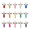80Pcs 2 Style Imitation Pearl Acrylic Pendants, with Antique Silver Alloy Heart Beads, Angel & Wings, Mixed Color, 33~35x23.5x7.5~10mm, Hole: 2x3mm, 40pcs/style