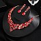 Teardrop Alloy Rhinestone Pendant Necklaces & Stud Dangle Earrings Sets, Light Siam, 400mm