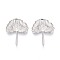 304 Stainless Steel Pendants, Leaf, Stainless Steel Color, 26.5x20x2mm, Hole: 1.2mm