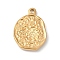 304 Stainless Steel Pendants, Golden, Oval, 21x15x3mm, Hole: 1.8mm