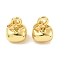 Brass Charms, Rack Plating, Long-Lasting Plated, Cadmium Free & Lead Free, Golden, with Jump Ring, Tomato, 11.5x8.5x8.5mm, Hole: 3.5mm