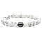 Natural Howlite Bead Stretch Bracelets for Women, 7-5/8 inch(19.5cm).