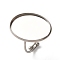 Adjustable 304 Stainless Steel Cuff Ring Components, Oval, Stainless Steel Color, Tray: 25x18mm, 1mm, Inner Diameter: 18mm