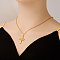 Stainless Steel Religion Cross Pendant Necklaces for Women, Real 18K Gold Plated, 17.72 inch(45cm)
