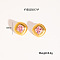 Retro Rhombus Stainless Steel Cubic Zirconia Stud Earrings for Women, Pink, 16mm