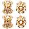 Beebeecraft 1 Box 8Pcs Double Sided Spacer Beads 18K Gold Plated Brass Cubic Zirconia Flower Beads Caps for DIY Jewellery Making Bracelets Earrings